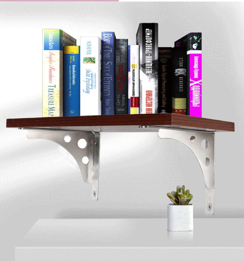 CBTONE 12 Inch Heavy Duty Shelf Bracket, Pack of 4, Wall Mounted Floating L Bracket Stainless Steel Triangle Shelf Supporter, Thicken 4mm, Included Free Screw Accessories - Image 4